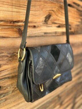 VINTAGE | Cabin Creek Classic Black Quilted Patchwork Shoulder Bag